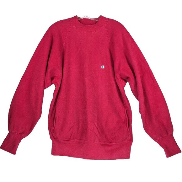 Vintage Champion Reverse Weave Crewneck Sweatshirt Mens XL Red Pockets Y2K - Picture 1 of 6